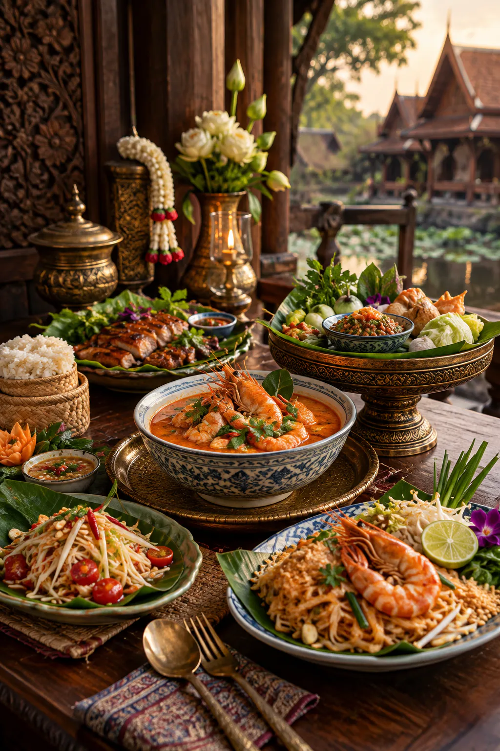Pad Thai with shrimp, beansprouts and lemon