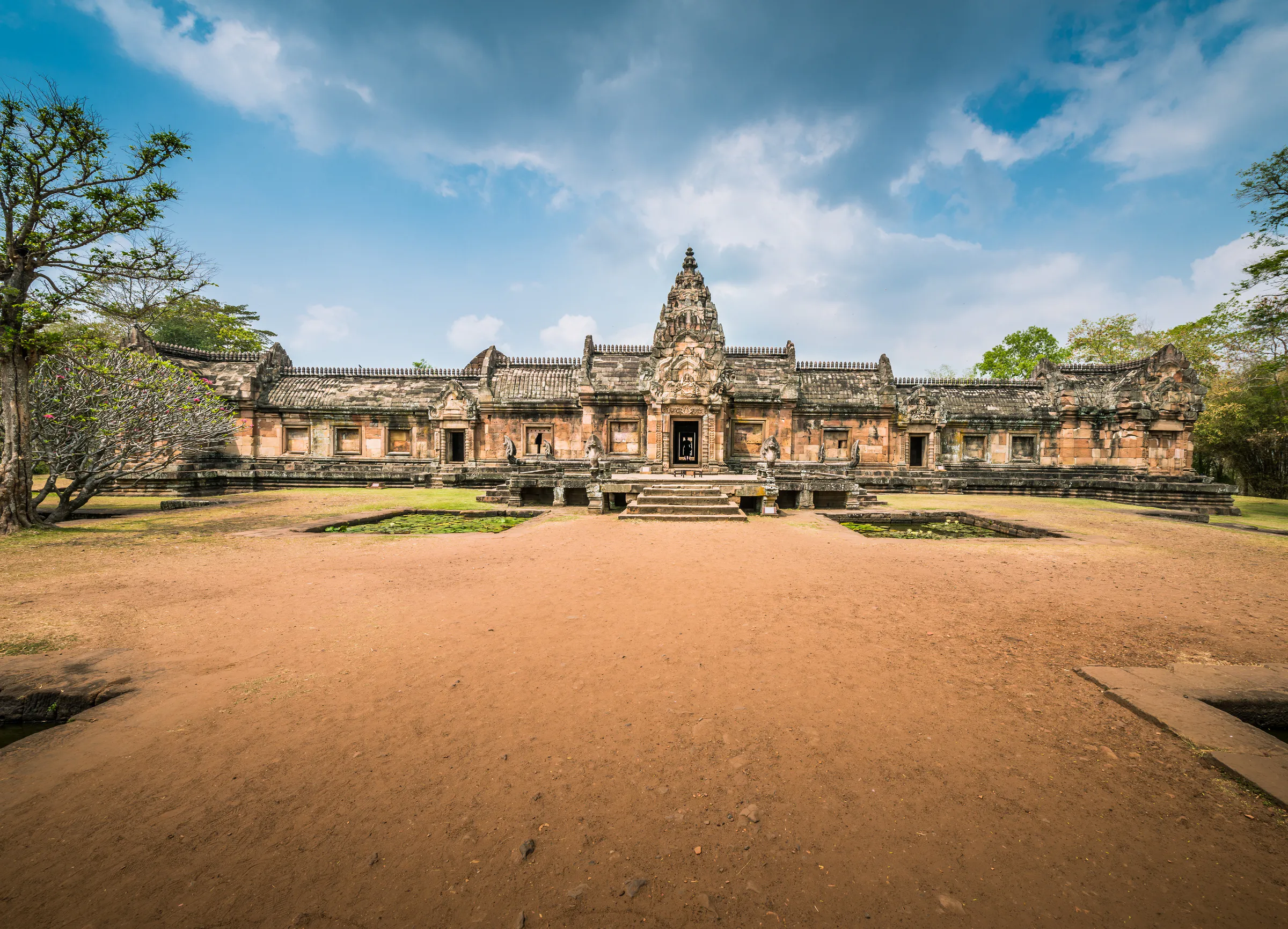 Weathered Khmer stone at a Buriram sanctuary