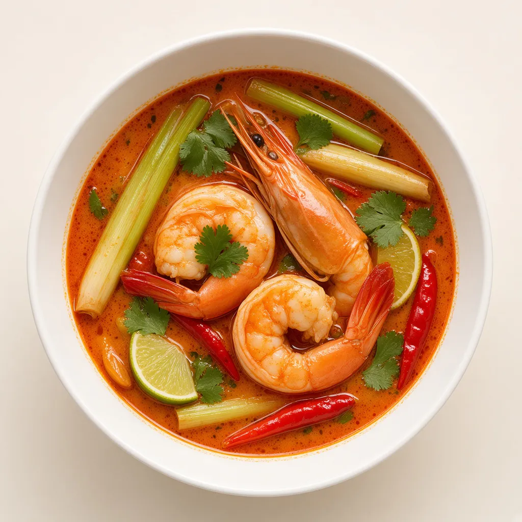 Tom Yum Goong with lime and chilli