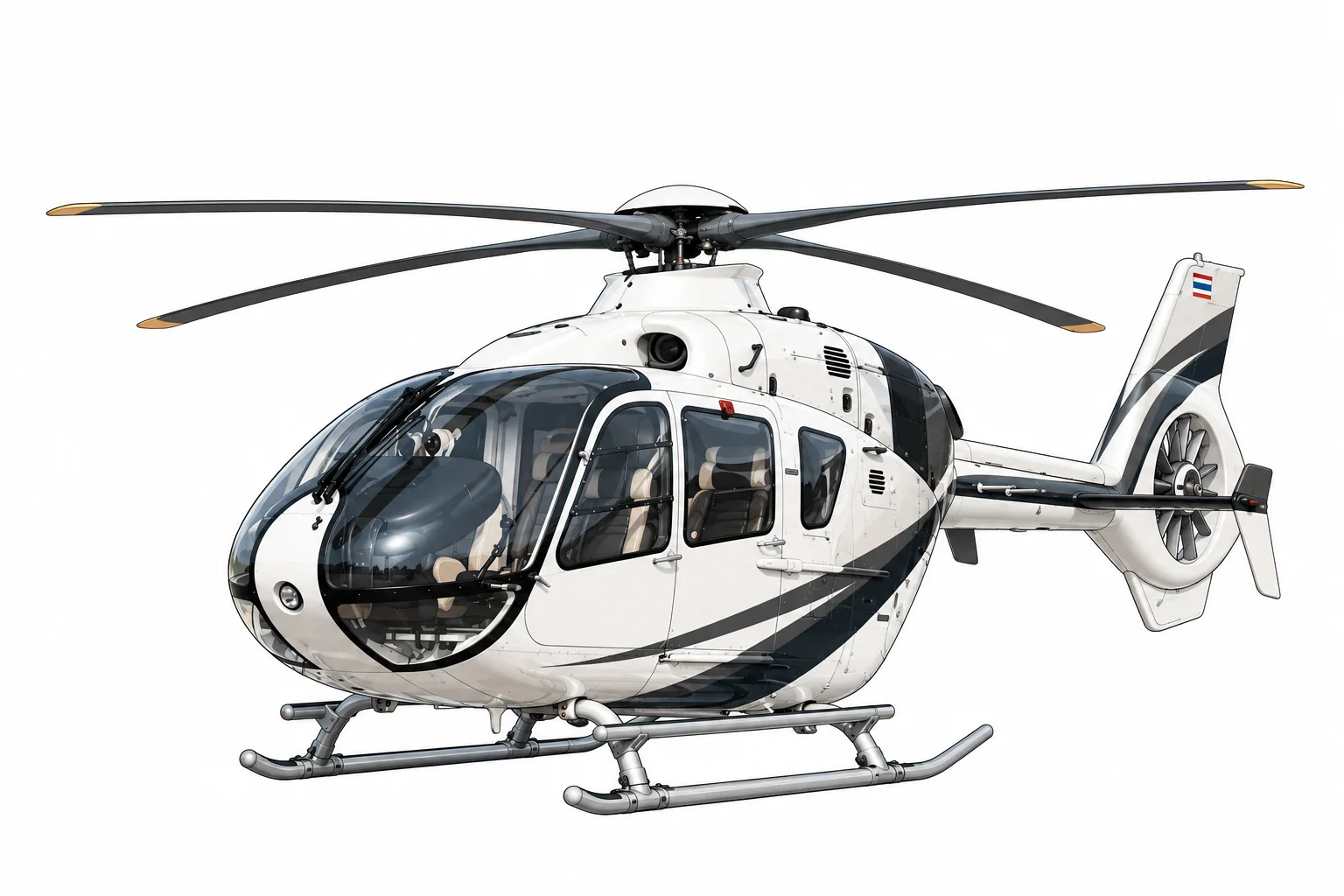 Private helicopter charter illustration